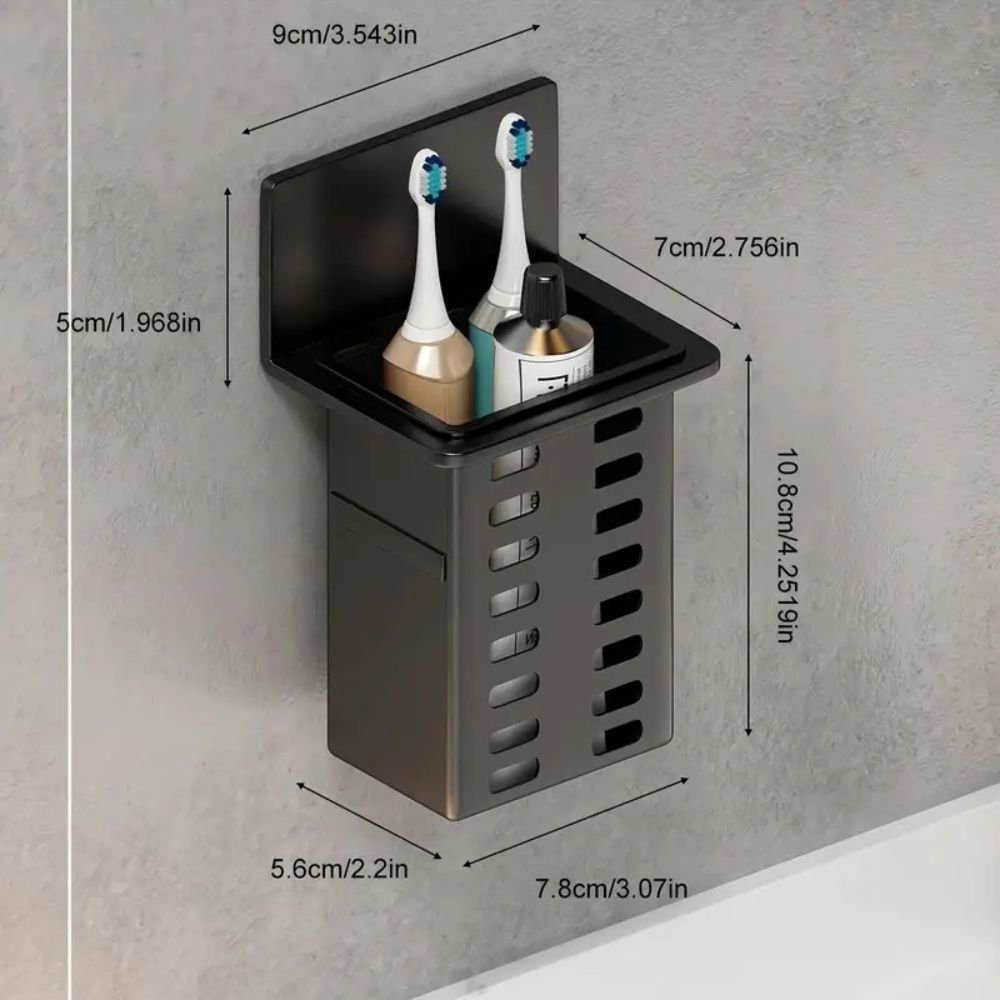 1pc Modern Wall-Mounted Bathroom Organizer
