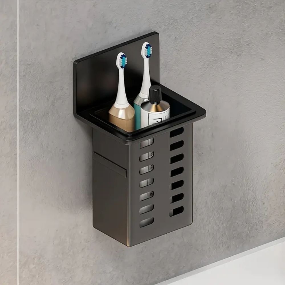 1pc Modern Wall-Mounted Bathroom Organizer