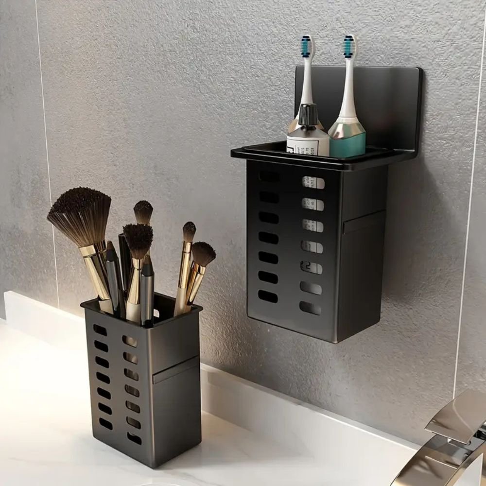 1pc Modern Wall-Mounted Bathroom Organizer