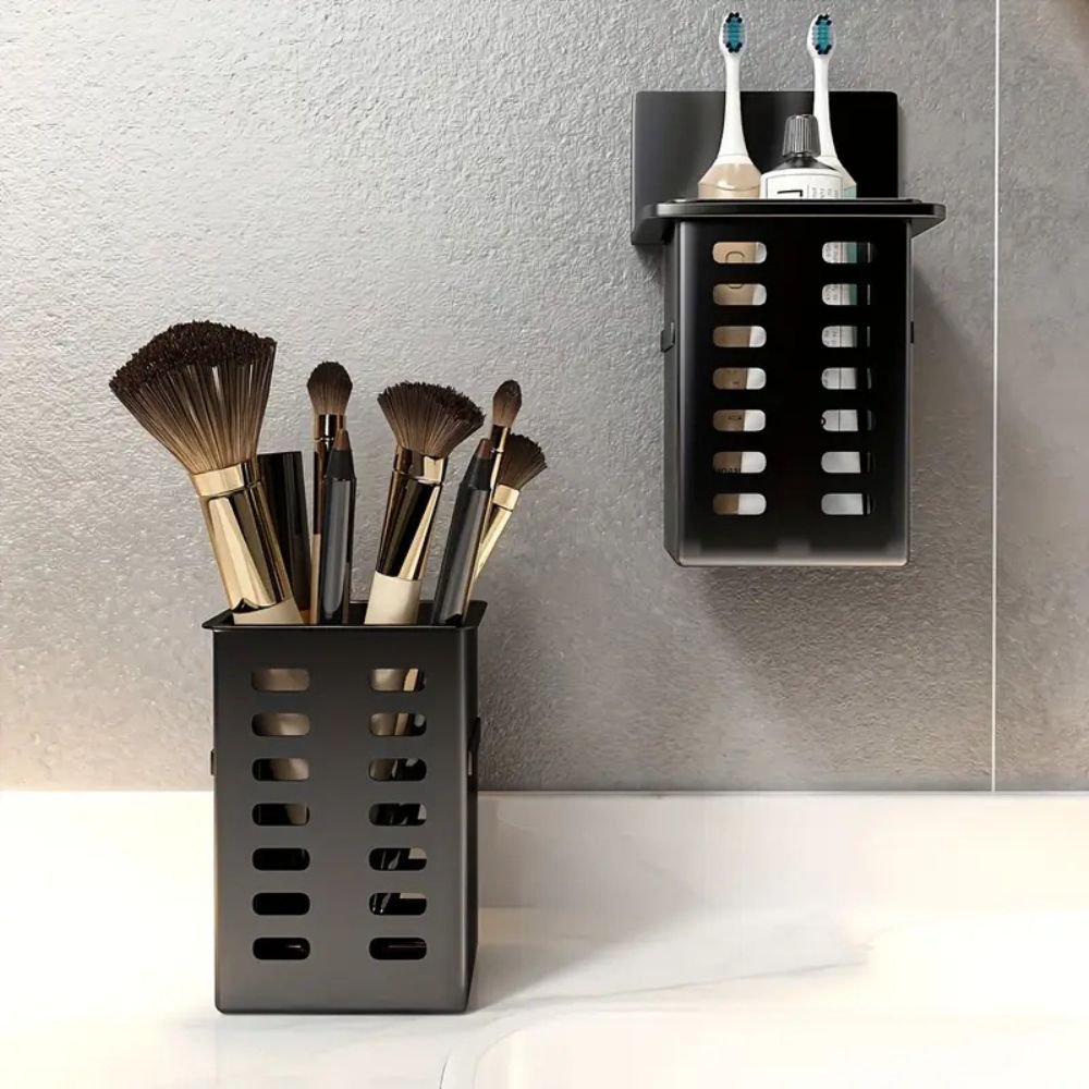 1pc Modern Wall-Mounted Bathroom Organizer