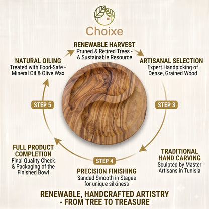 Mediterranean Olive Wood Yin-Yang Charcuterie & Tapas Plate (7 in)